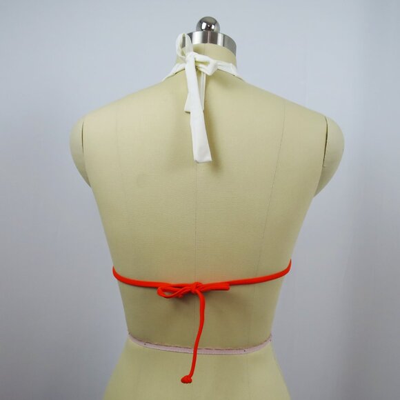 Christina 2-Piece Swimsuit White with Floral Appliqué Beading Embroidery Size M - Picture 10 of 16